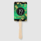 Elegant 19th Jade Wedding Jubileum Celebration Handwaaier (Achterkant)