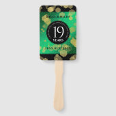 Elegant 19th Jade Wedding Jubileum Celebration Handwaaier (Voorkant)