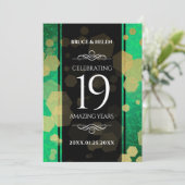 Elegant 19th Jade Wedding Jubileum Celebration Kaart (Staand voorkant)