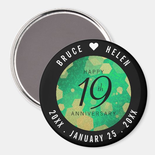Elegant 19th Jade Wedding Jubileum Celebration Magneet (Voorkant / Achterkant)