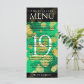 Elegant 19th Jade Wedding Jubileum Celebration Menu (Staand voorkant)