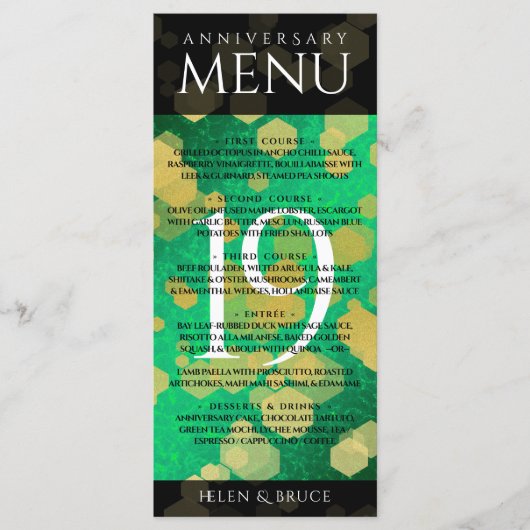 Elegant 19th Jade Wedding Jubileum Celebration Menu (Voorkant)