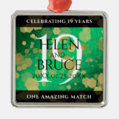 Elegant 19th Jade Wedding Jubileum Celebration Metalen Ornament (Voorkant)