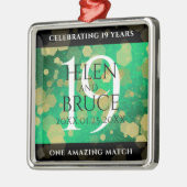 Elegant 19th Jade Wedding Jubileum Celebration Metalen Ornament (Links)