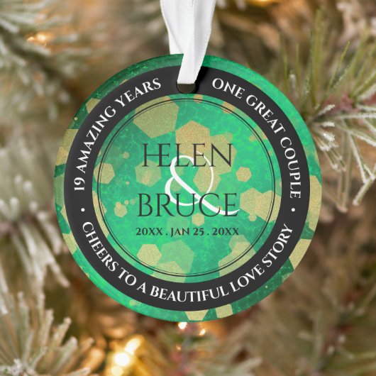 Elegant 19th Jade Wedding Jubileum Celebration Ornament (Boom)