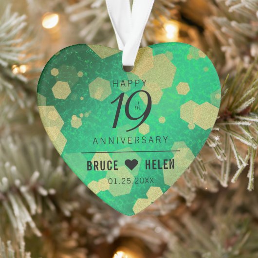 Elegant 19th Jade Wedding Jubileum Celebration Ornament (Boom)