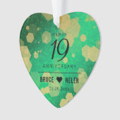 Elegant 19th Jade Wedding Jubileum Celebration Ornament (voorkant)