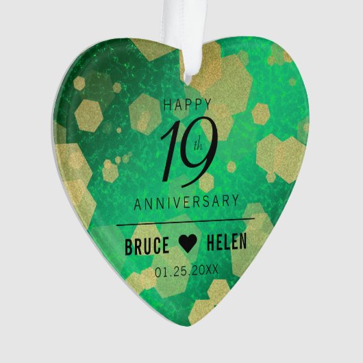 Elegant 19th Jade Wedding Jubileum Celebration Ornament (voorkant)