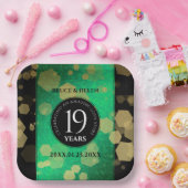 Elegant 19th Jade Wedding Jubileum Celebration Papieren Bordje (Feest)