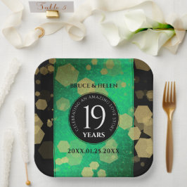 Elegant 19th Jade Wedding Jubileum Celebration Papieren Bordje