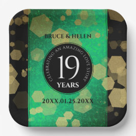 Elegant 19th Jade Wedding Jubileum Celebration Papieren Bordje
