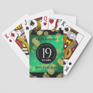 Elegant 19th Jade Wedding Jubileum Celebration Pokerkaarten