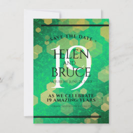 Elegant 19th Jade Wedding Jubileum Celebration Save The Date