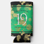 Elegant 19th Jade Wedding Jubileum Celebration Seltzer Blikjeskoeler (Achterkant)