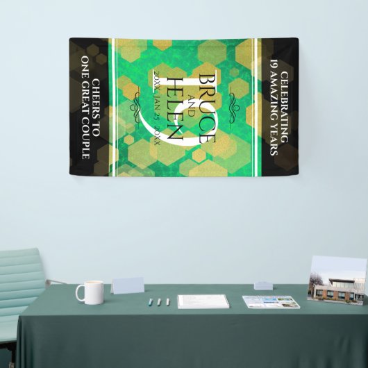 Elegant 19th Jade Wedding Jubileum Celebration Spandoek (Beurs)