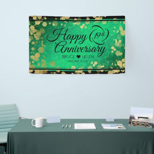 Elegant 19th Jade Wedding Jubileum Celebration Spandoek (Beurs)