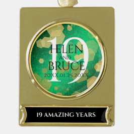 Elegant 19th Jade Wedding Jubileum Celebration Verguld Banner Ornament