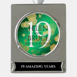 Elegant 19th Jade Wedding Jubileum Celebration Verguld Banner Ornament