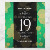 Elegant 19th Jade Wedding Jubileum Celebration Wijn Etiket (Enkel label)