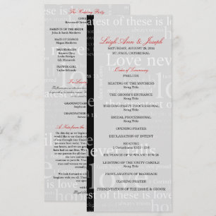 Elegant 1 Corinthians 13 Wedding Programme Kaart