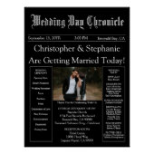 Elegant 1 Foto QR Code Krant Trouwprogramma Perfect Poster (Voorkant)