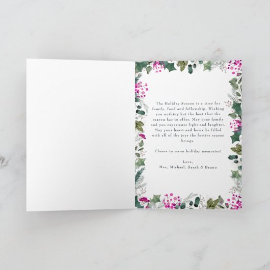 Elegant 1 foto vakantie gevouwen kaart (Binnen)