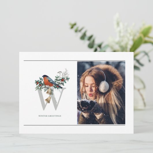 Elegant 1 FotoWINTER GREETINGS Kerstmis (Staand voorkant)
