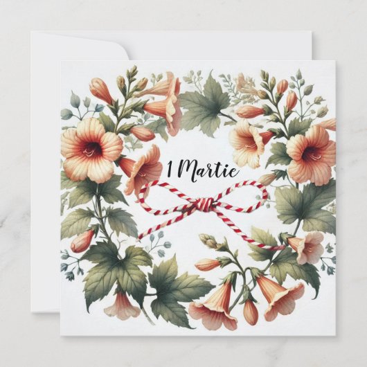 Elegant 1 Martie Kaart met Custom Back Bericht (Voorkant)