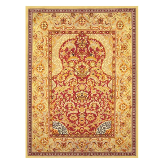 Elegant 1-Person Muslim Prayer Rug 52"x70" Tafelkleed (Voorkant)