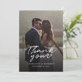 Elegant 1 Photo Wedding Bedankkaart (Staand voorkant)