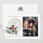 Elegant 1 Photo Winter Robin, JOY Kerstmis (Voorkant / Achterkant)