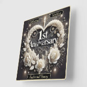 Elegant 1e Jubileum papieren hart Vierkante Klok (Hoek)