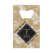 Elegant 1e Jubileum voor weddenschappen op papier Creditkaart Flessenopener (Voorkant)