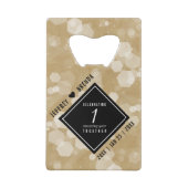 Elegant 1e Jubileum voor weddenschappen op papier Creditkaart Flessenopener (Achterkant)