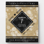 Elegant 1e Jubileum voor weddenschappen op papier Fotoplaat (Voorkant)