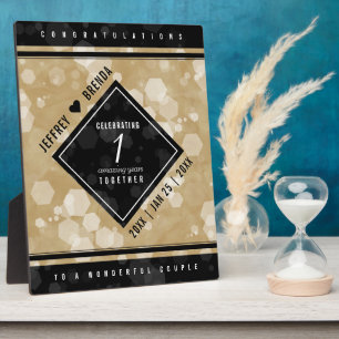 Elegant 1e Jubileum voor weddenschappen op papier Fotoplaat