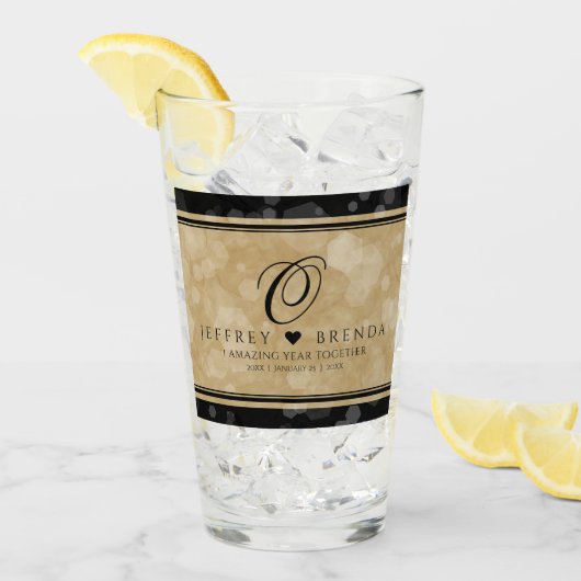 Elegant 1e Jubileum voor weddenschappen op papier Glas (Voorkant ijs)