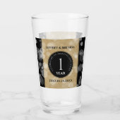 Elegant 1e Jubileum voor weddenschappen op papier Glas (Achterkant)