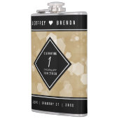 Elegant 1e Jubileum voor weddenschappen op papier Heupfles (Links)