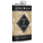 Elegant 1e Jubileum voor weddenschappen op papier Heupfles (Rechts)