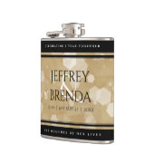 Elegant 1e Jubileum voor weddenschappen op papier Heupfles (Links)