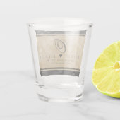 Elegant 1e Jubileum voor weddenschappen op papier Shot Glas (Achterkant)