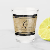 Elegant 1e Jubileum voor weddenschappen op papier Shot Glas (Voorkant)