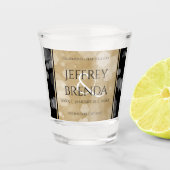 Elegant 1e Jubileum voor weddenschappen op papier Shot Glas (Voorkant)