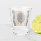 Elegant 1e Jubileum voor weddenschappen op papier Shot Glas (Achterkant)