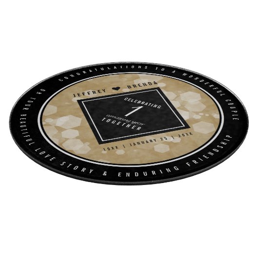 Elegant 1e Jubileum voor weddenschappen op papier Snijplank (Hoek)