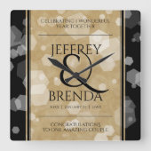 Elegant 1e Jubileum voor weddenschappen op papier Vierkante Klok (Voorkant)