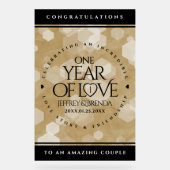 Elegant 1st Paper Wedding Jubileum Celebration Acryl Bord (Voorkant)