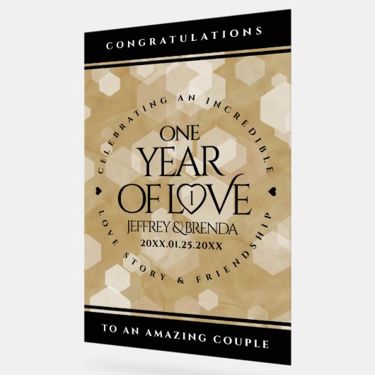 Elegant 1st Paper Wedding Jubileum Celebration Acryl Bord (Hoek)