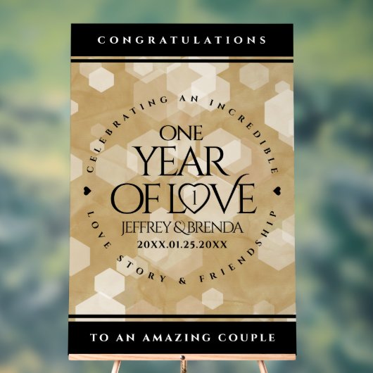 Elegant 1st Paper Wedding Jubileum Celebration Acryl Bord (Neutraal)